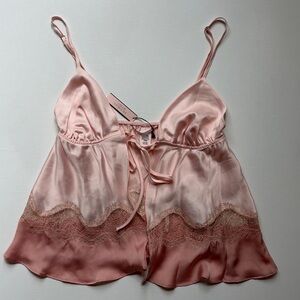 NWT Victoria’s Secret Tie front lace Cami. Cottagecore, Y2K, valentine’s Day.